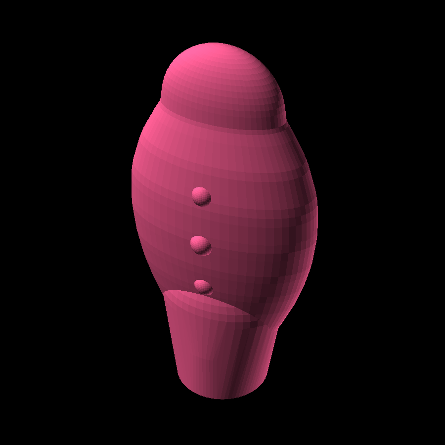3D render of the Slender Pebble Vibe printable design
