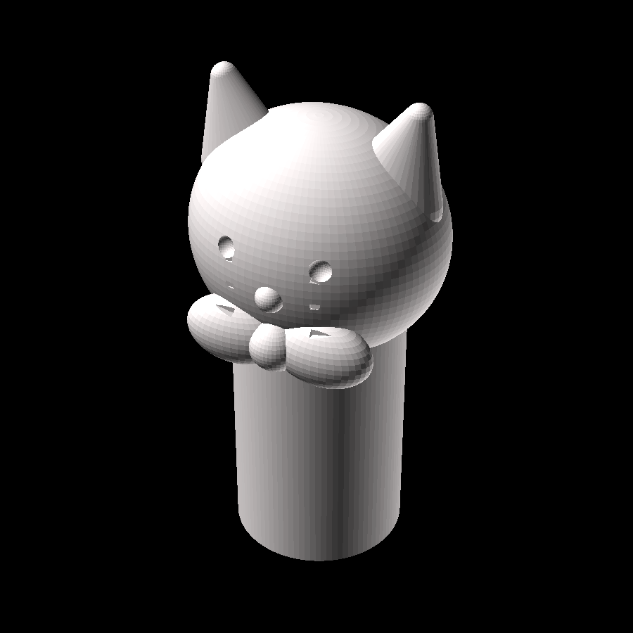 3D render of the The Purr printable design